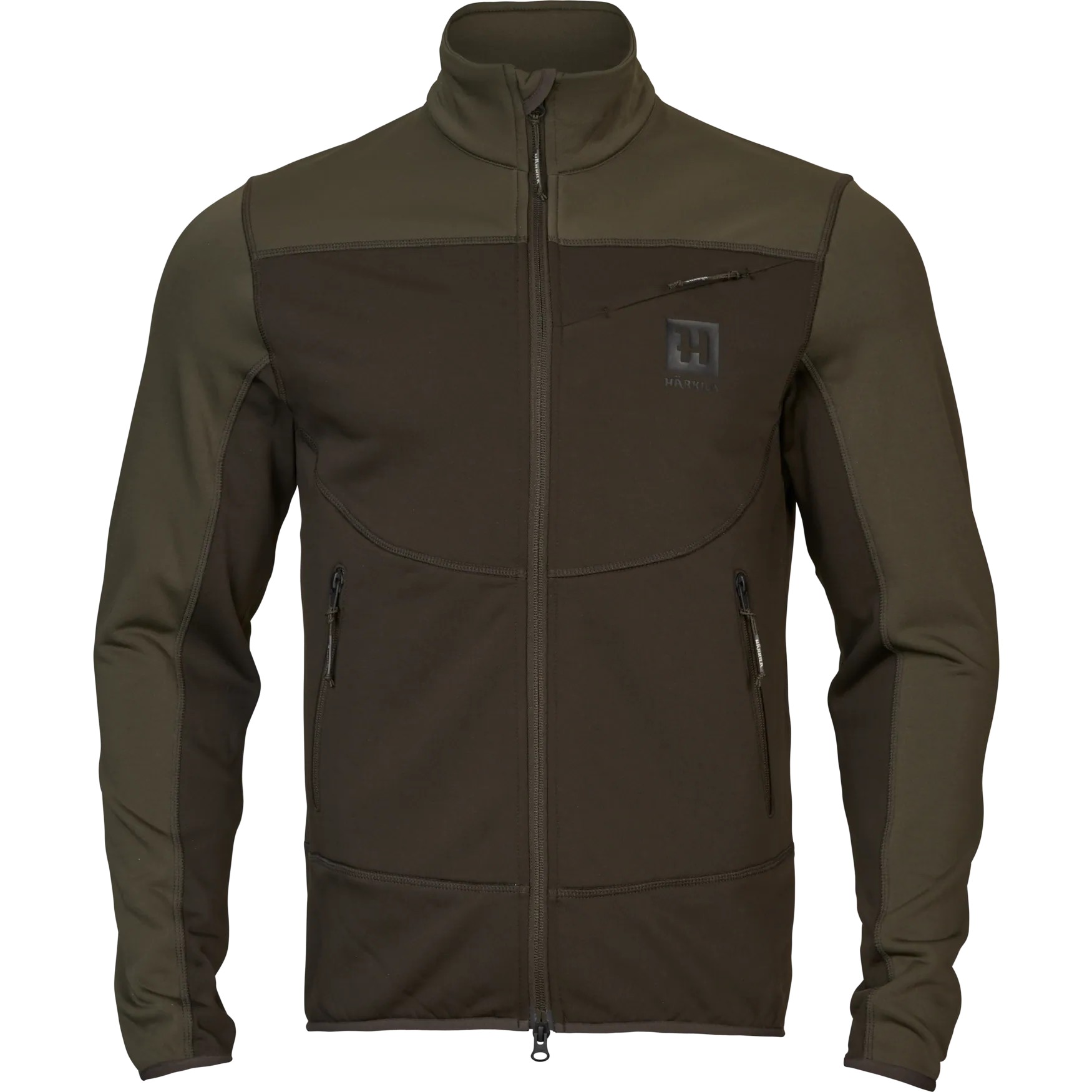FLIIS HÄRKILA OLAF FLEECE JACKET SHADOW BROWN/FOREST NIGHT
