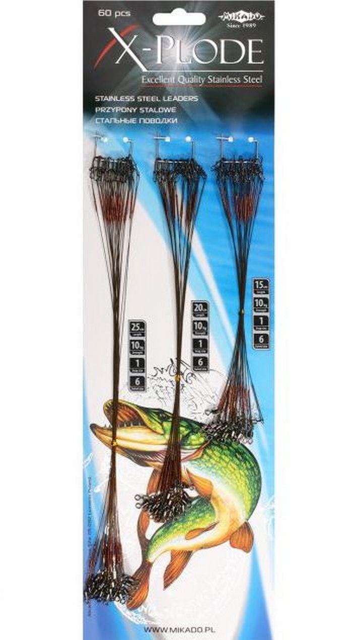 MIKADO STEEL WIRE LEADER BOARD 15/20/25 CM 5 KG 60 PCS